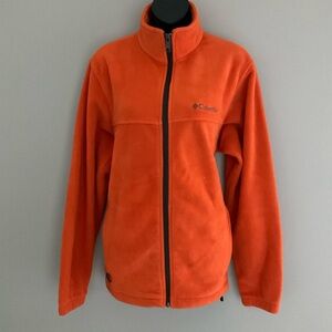 Columbia, orange zip up jacket